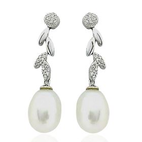 Foto de 75-45482P - PENDIENTES PERLA BRILLANTES 34MM O.B. 18K 