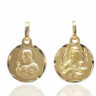 Foto de 78-5003-314 - ESCAPULARIO V. CARMEN-S. CORAZÓN 14MM 18K 