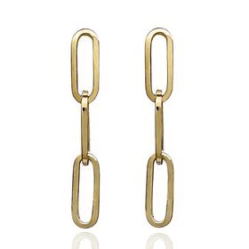 Foto de 71-12746 - PENDIENTES ESLABONES 30MM PRESIÓN 18K 