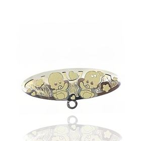 Foto de 51-6547 - ALFILER BEBÉ BICOLOR 9X28MM 18K