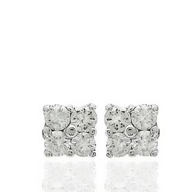 Foto de 00-1607B - PENDIENTES "NETO" BRILLANTES 0.009KTES. C/U 3.8MM O.B. 18K 