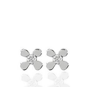 Foto de 72-2025B - PENDIENTES "NETO" BRILLANTES FLOR 3MM O.B. 18K