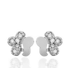 Foto de 62-104B - PENDIENTES "NETO" BRILLANTES FLOR 6MM O.B. 18K