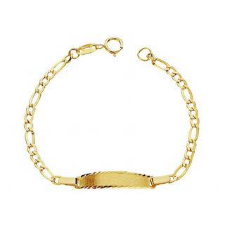 Foto de 9K88-010 - PULSERA BEBÉ PLACA 3X1 2.5MM 12.5CM (PLACA 4.5X20MM) 9K**