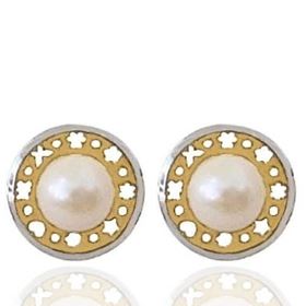 Foto de 51-1269306 - PENDIENTES PERLA BICOLOR 8MM 18K