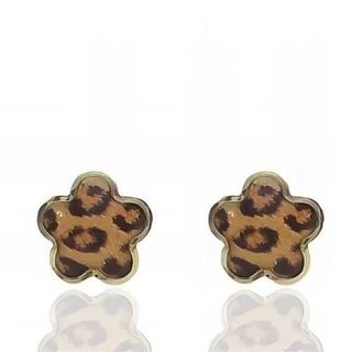 Foto de 51-1026605 - PENDIENTES FLOR LEOPARDO ESMALTE 6MM 18K 