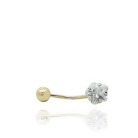 Foto de 05-3244 - PIERCING OMBLIGO FLOR CIRCONITA 6.5MM 18K