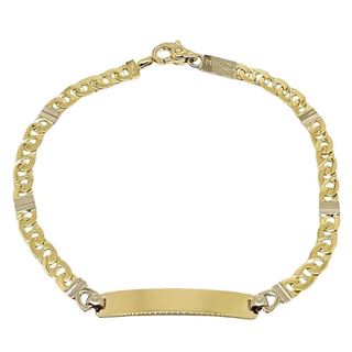 Foto de 10-439-076 - PULSERA PLACA BICOLOR 4MM 19CM (PLACA 8X30MM) (6,40gr) 18K 