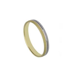 Foto de 10-351-324-14 - ALIANZA BICOLOR CENTRO BRILLO 3MM 18K 