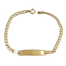 Foto de 9K88-005 - PULSERA PLACA BARBADA 3.5MM 18CM (PLACA 7X30MM) (1,89gr) 9K** 