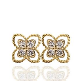 Foto de 10-711-428 - PENDIENTES FLOR CIRCONITA 7.5MM 18K**