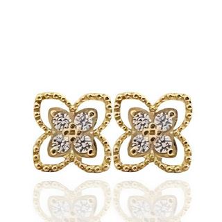 Foto de 10-711-428 - PENDIENTES FLOR CIRCONITA 7.5MM 18K**