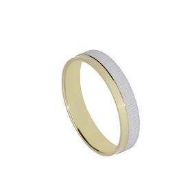 Foto de 10-351-042-23 - ALIANZA BICOLOR FACETADA 4MM 18K