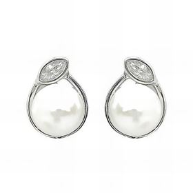 Foto de 43-3113 - *OFERTA* PENDIENTES PLATA PERLA CIRCONITA 10MM