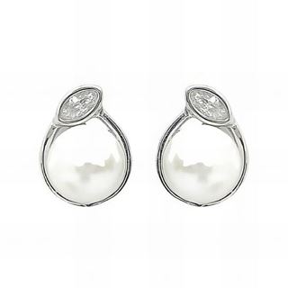 Foto de 43-3113 - *OFERTA* PENDIENTES PLATA PERLA CIRCONITA 10MM