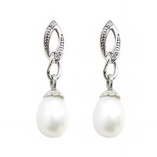 Foto de 43-4908 - *OFERTA* PENDIENTES PLATA PERLA CIRCONITA 23MM