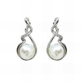 Foto de 43-3139 - *OFERTA* PENDIENTES PLATA PERLA CIRCONITA 20MM