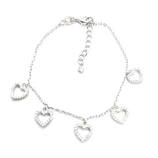 Foto de 25-0420 - PULSERA PLATA CORAZONES CIRCONITA 8MM 15.5CM (ALARGADOR 3.5CM)