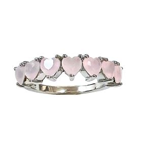 Foto de 25-0051R - SORTIJA PLATA CORAZONES CIRCONITA ROSA 5MM