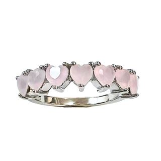 Foto de 25-0051R - SORTIJA PLATA CORAZONES CIRCONITA ROSA 5MM