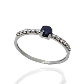 Foto de 40-6516BSZ - SORTIJA ZAFIRO CIRCONITA 3.5MM O.B. 18K