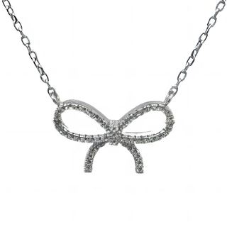 Foto de 25-0075G - GARGANTILLA PLATA LAZO CIRCONITA 13MM 40CM (ALARGADOR 5CM)