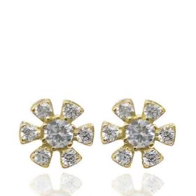 Foto de 40-7403 - PENDIENTES FLOR CIRCONITA 8.5MM 18K