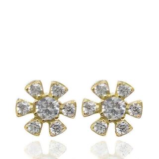 Foto de 40-7403 - PENDIENTES FLOR CIRCONITA 8.5MM 18K