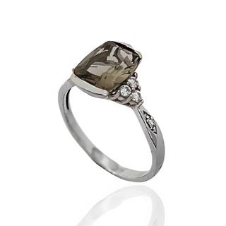 Foto de 32-3561F - *OFERTA* SORTIJA PLATA PIEDRA FUMÉ