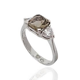 Foto de 32-2310F - *OFERTA* SORTIJA PLATA PIEDRA FUMÉ 7MM