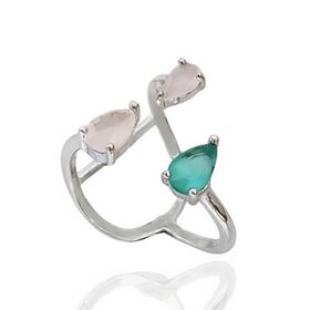 Foto de 25-0049SS - SORTIJA PLATA CIRCONITA PIEDRAS COLOR 17MM