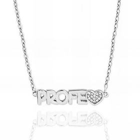 Foto de 18-AG176365 - GARGANTILLA PLATA "PROFE" 40CM (ALARGADOR 4CM) 