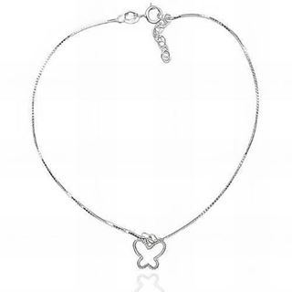 Foto de 20-010 - TOBILLERA PLATA MARIPOSA 10MM 23CM (ALARGADOR 2.5CM)