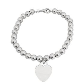 Foto de 20-006 - PULSERA PLATA CORAZÓN 15MM BOLAS 6MM 19CM 