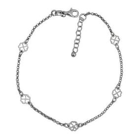 Foto de 20-12T - TOBILLERA PLATA TRÉBOLES 5MM 19CM (ALARGADOR 6CM)