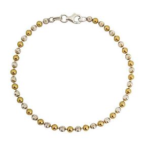 Foto de 20-BEAD300D - PULSERA PLATA BOLAS LAPIDADAS DORADA 3MM 19CM