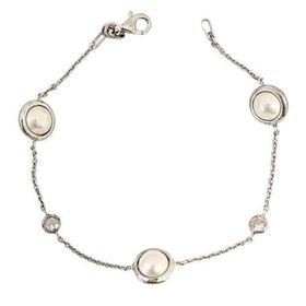Foto de 24-6 - *OFERTA* PULSERA PLATA PERLAS 10MM Y CIRCONITA 3MM 18.5CM