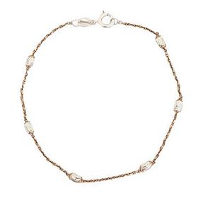 Foto de 20-R35C - PULSERA PLATA PEPITAS LAPIDADAS COBRE 3MM 18CM 