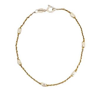 Foto de 20-R35D - PULSERA PLATA PEPITAS LAPIDADAS DORADA 3MM 18CM