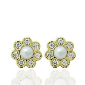 Foto de 71-6434P - PENDIENTES PERLA CIRCONITA 7MM PRESIÓN 18K 