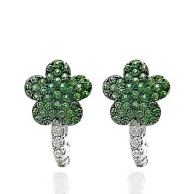 Foto de 25-1711 - PENDIENTES PLATA FLOR CIRCONITA VERDE 13MM