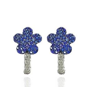 Foto de 25-1711A - PENDIENTES PLATA FLOR CIRCONITA AZUL 13MM