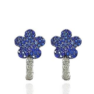 Foto de 25-1711A - PENDIENTES PLATA FLOR CIRCONITA AZUL 13MM