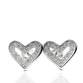Foto de 25-0547C - PENDIENTES PLATA CORAZÓN CON CIRCONITAS 10MM