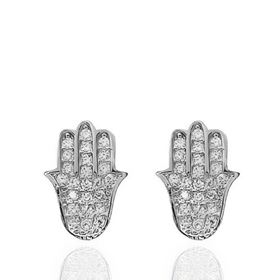 Foto de 25-0144 - PENDIENTES PLATA MANO DE FÁTIMA CIRCONITA 10MM