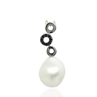Foto de 22-110664 - *OFERTA* COLGANTE PLATA CIRCONITA B-N PERLA 32MM