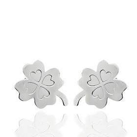Foto de 35-772113 - *OFERTA* PENDIENTES PLATA TRÉBOL 8MM 