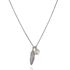 Foto de 25-19G - GARGANTILLA PLATA PERLA 8MM PLUMA 22MM 42CM (ALARGADOR 3CM)
