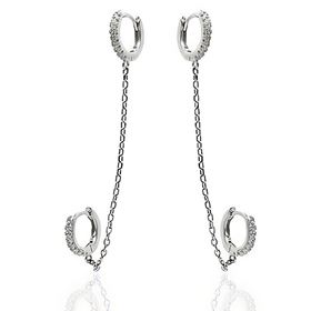 Foto de 25-2048 - PENDIENTES PLATA CRIOLLA CIRCONITA 11MM CADENA 70MM 