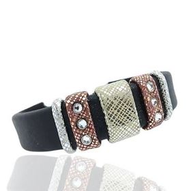Foto de 00-BR-0723N - *OFERTA* PULSERA ACERO CUERO NEGRO 18MM